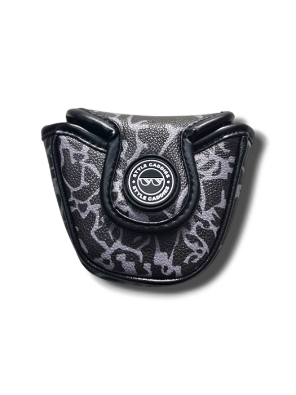 Dark cement design with magnet closure for half mallet putter