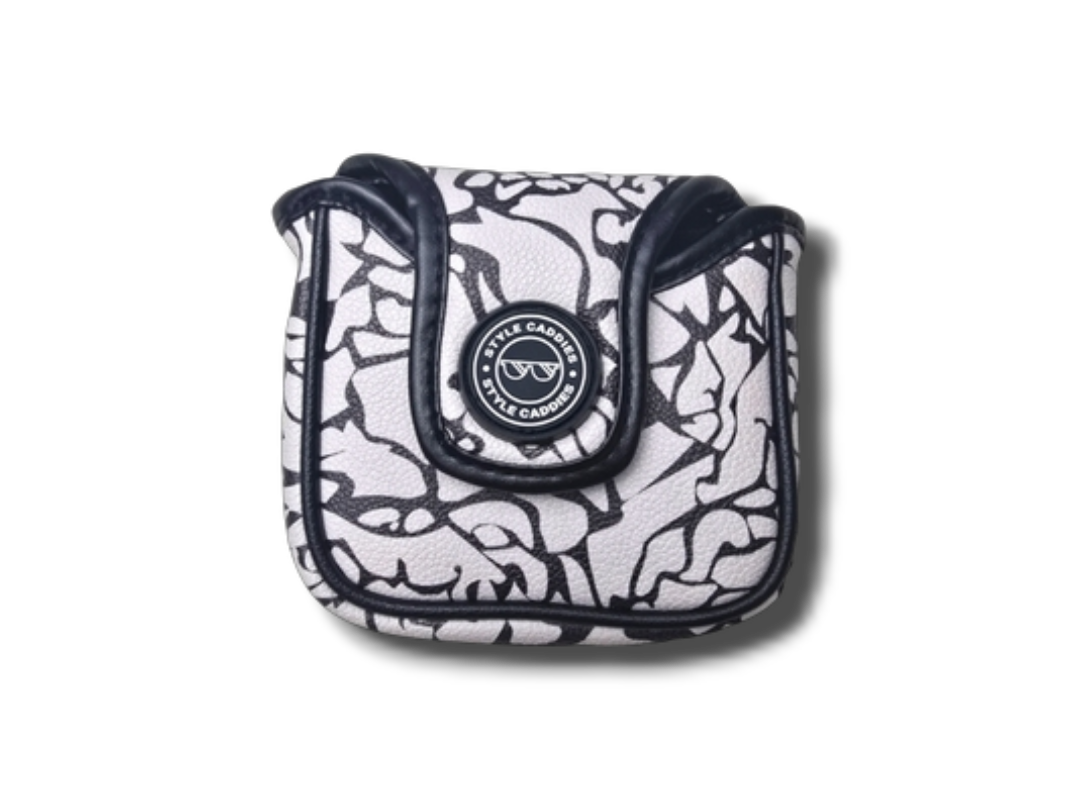 Grey cement design mallet cover with magnet closure