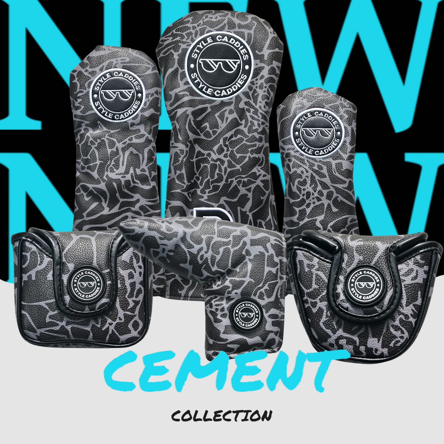 Dark Cement Wood Magnetic Club Cover
