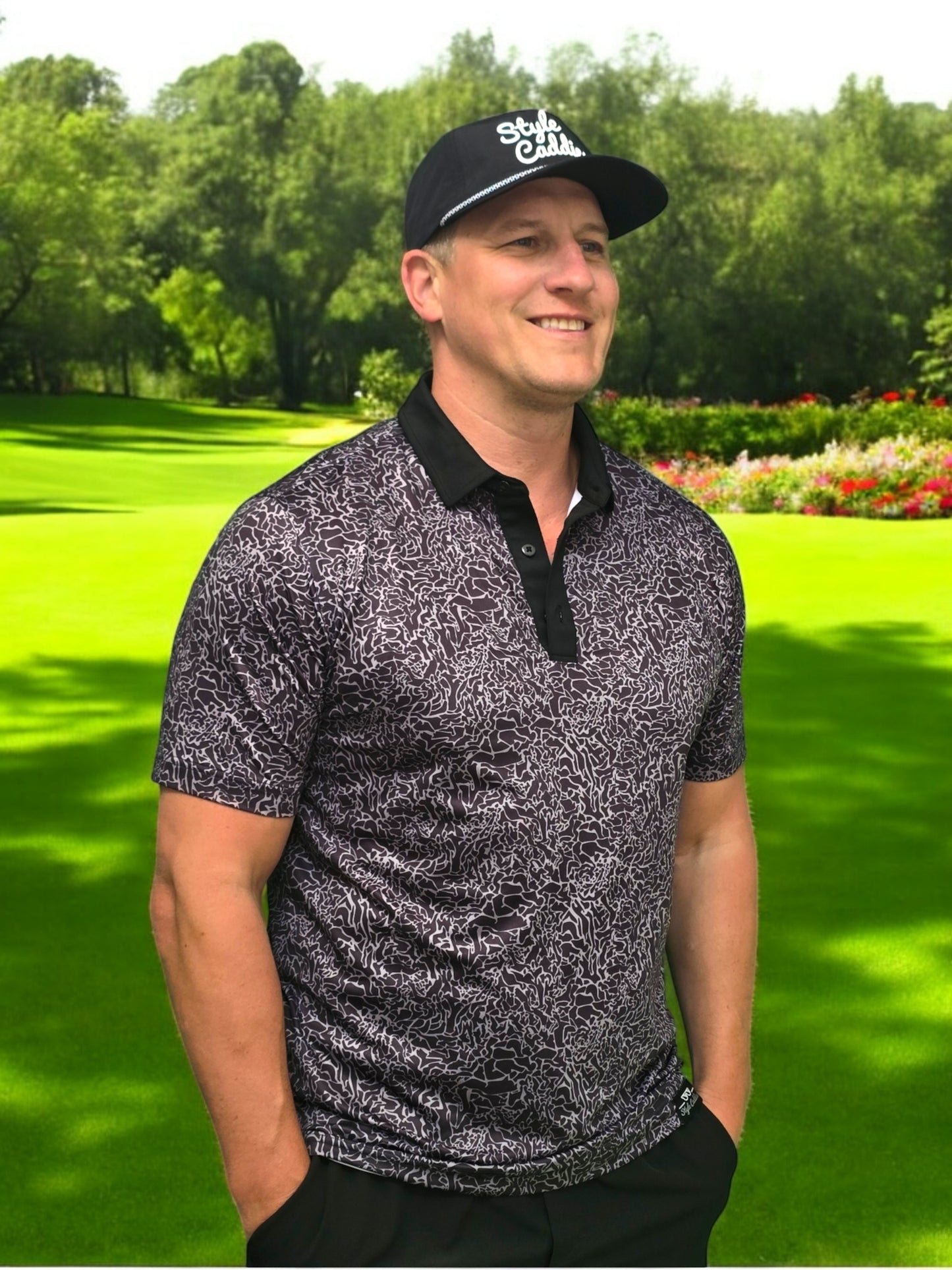 Dark Cement Golf Polo Shirt