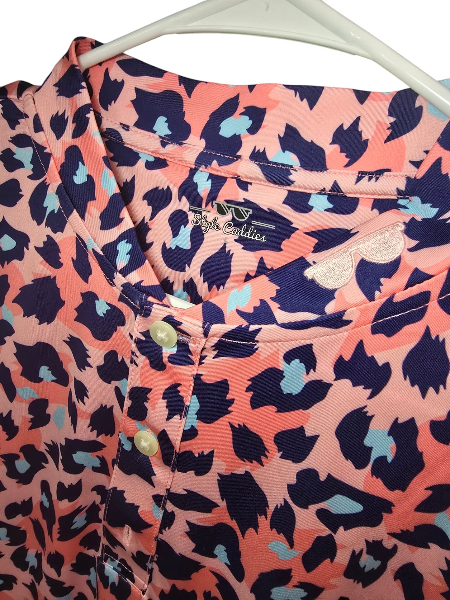 Pink Leopard Blade Polo Shirt