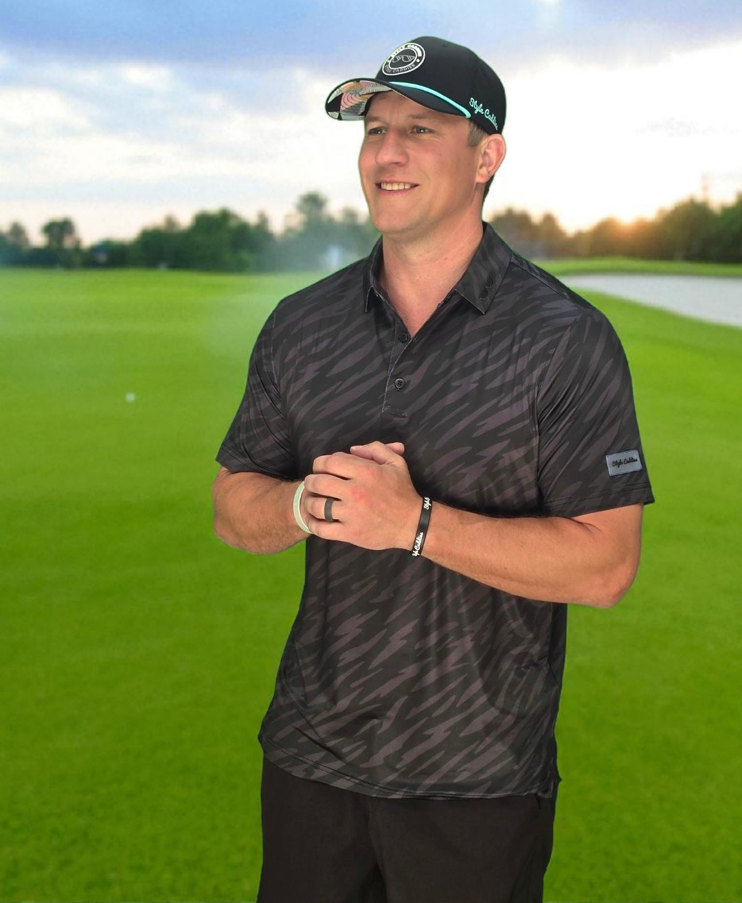 Shady Stripes Golf Polo Shirt