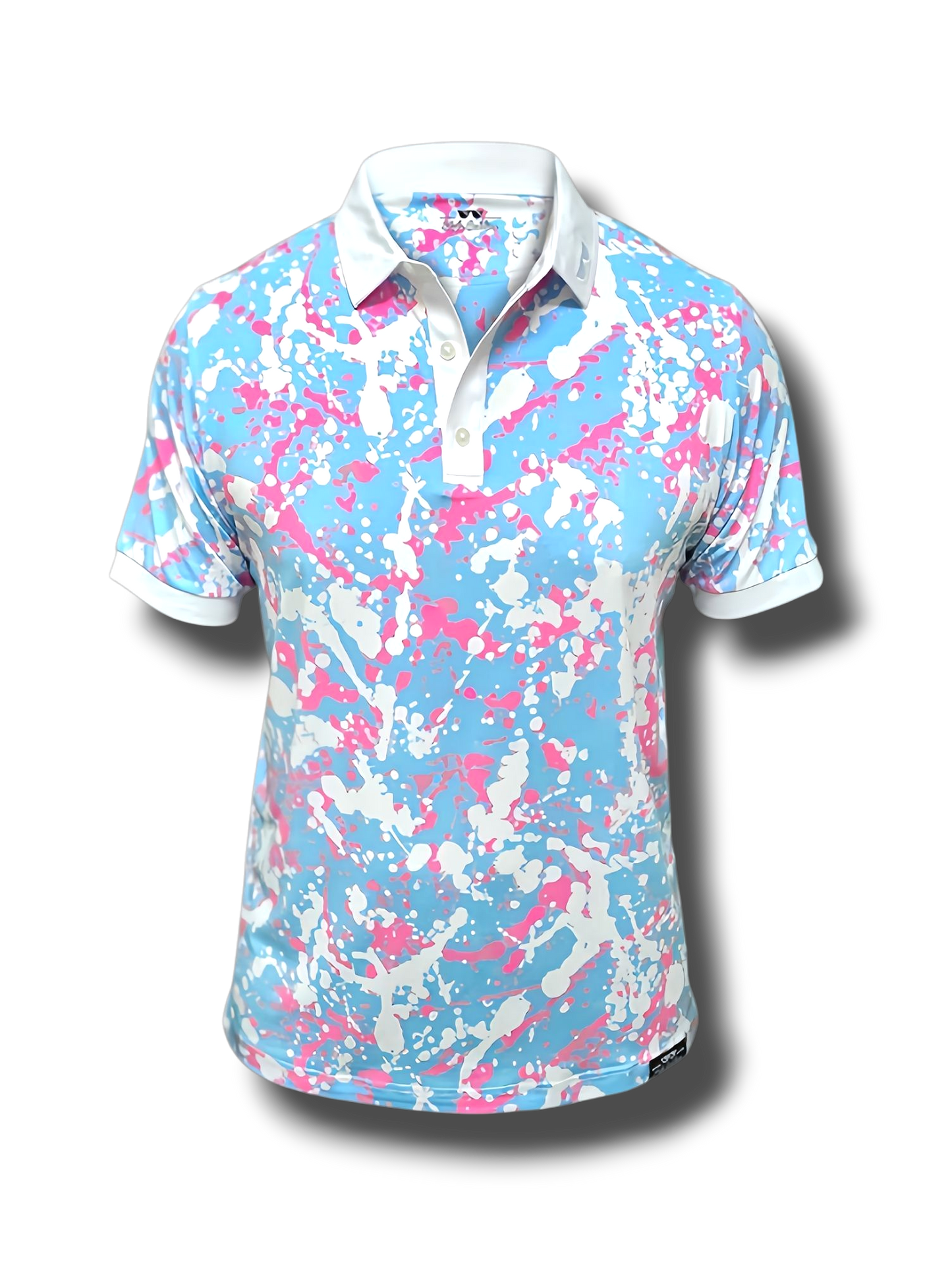 golf polo shirt with collar and pink blue color