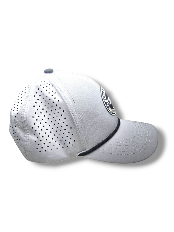 golf rope hat with logo and palms gray color