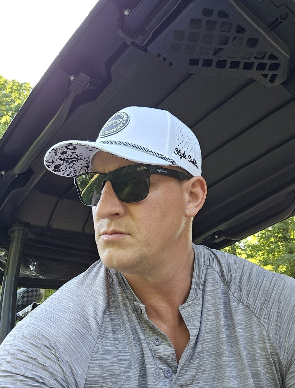 man wearing low profile rope hat white color