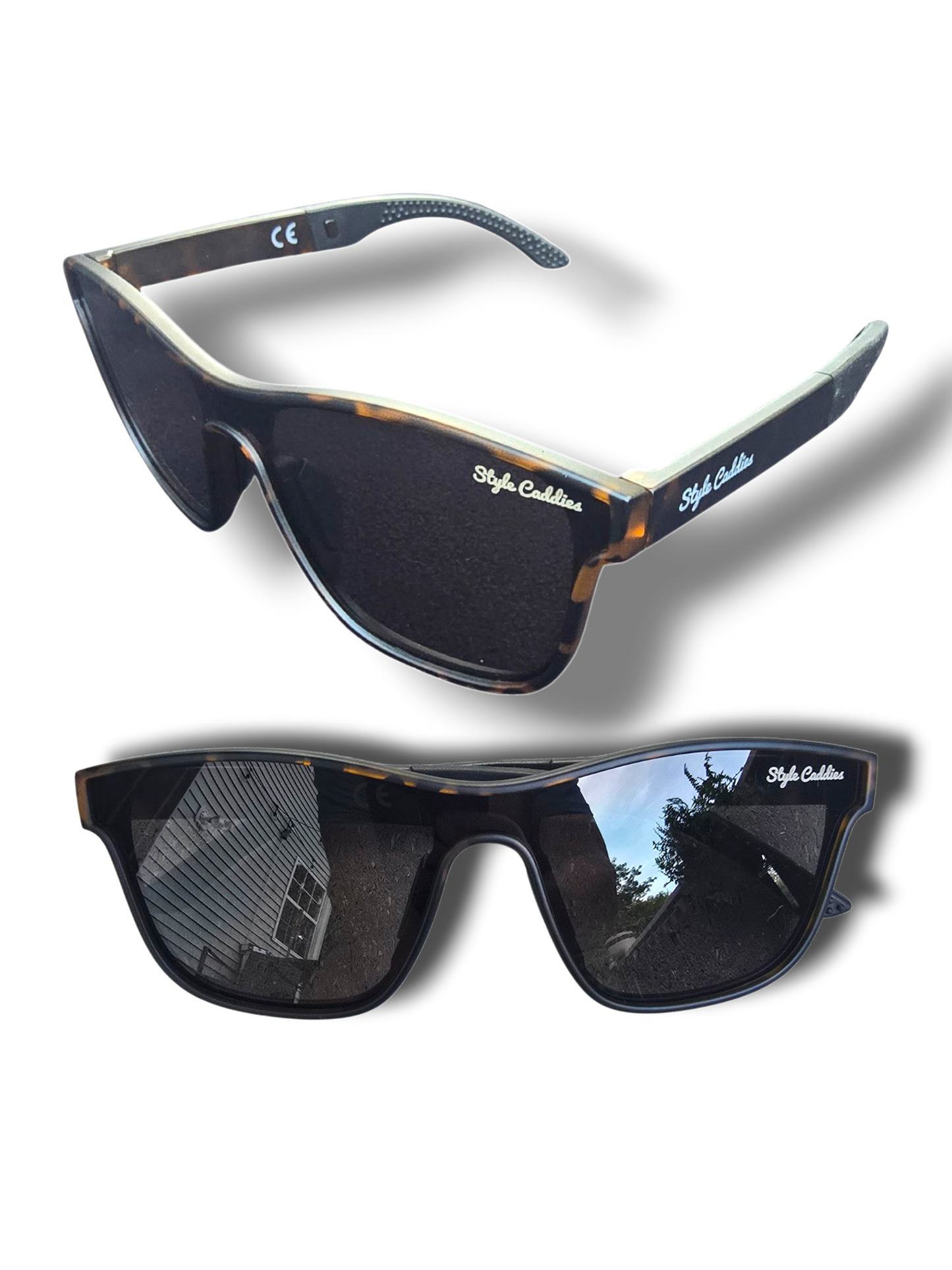 tortoise performance sunglasses with black lenses