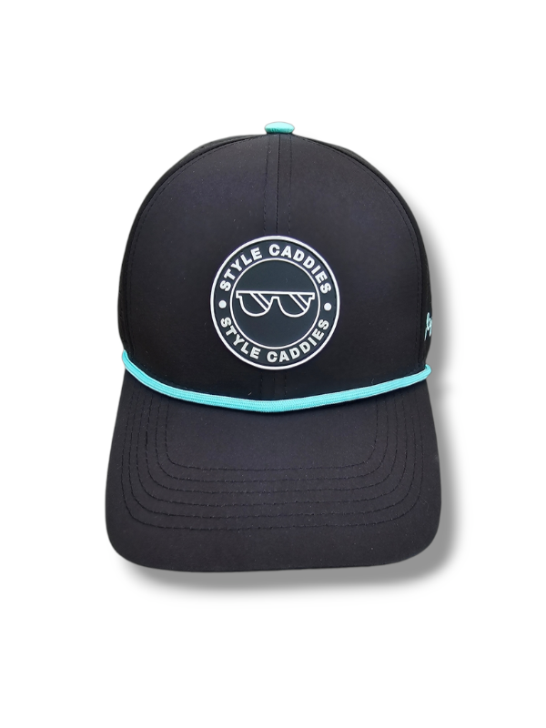 black water friendly hat with rope and front logo