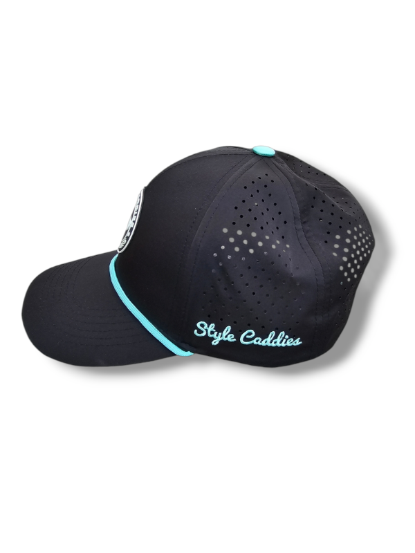 waterproof black hat with rope and logo