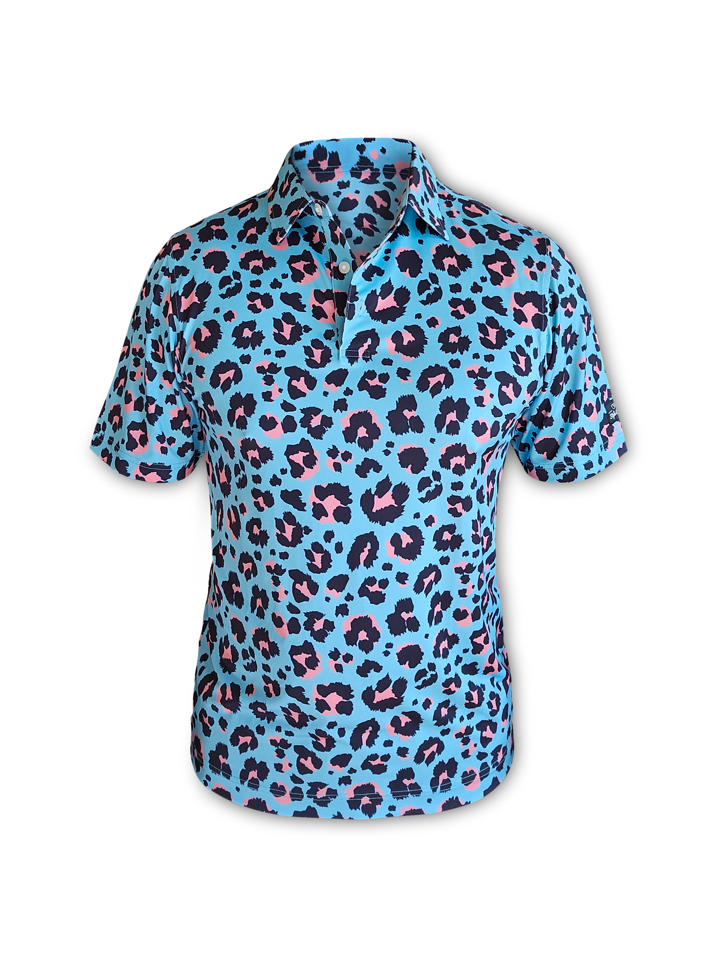 Teal Leopard Polo