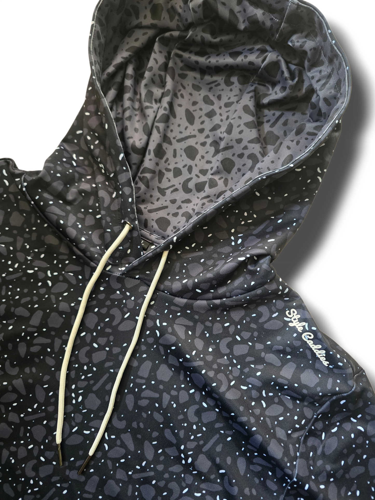 Rock performance hoodie close up fabric detail