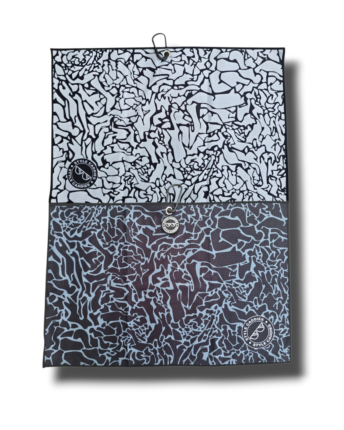 Cement magnetic golf towel reversible front view