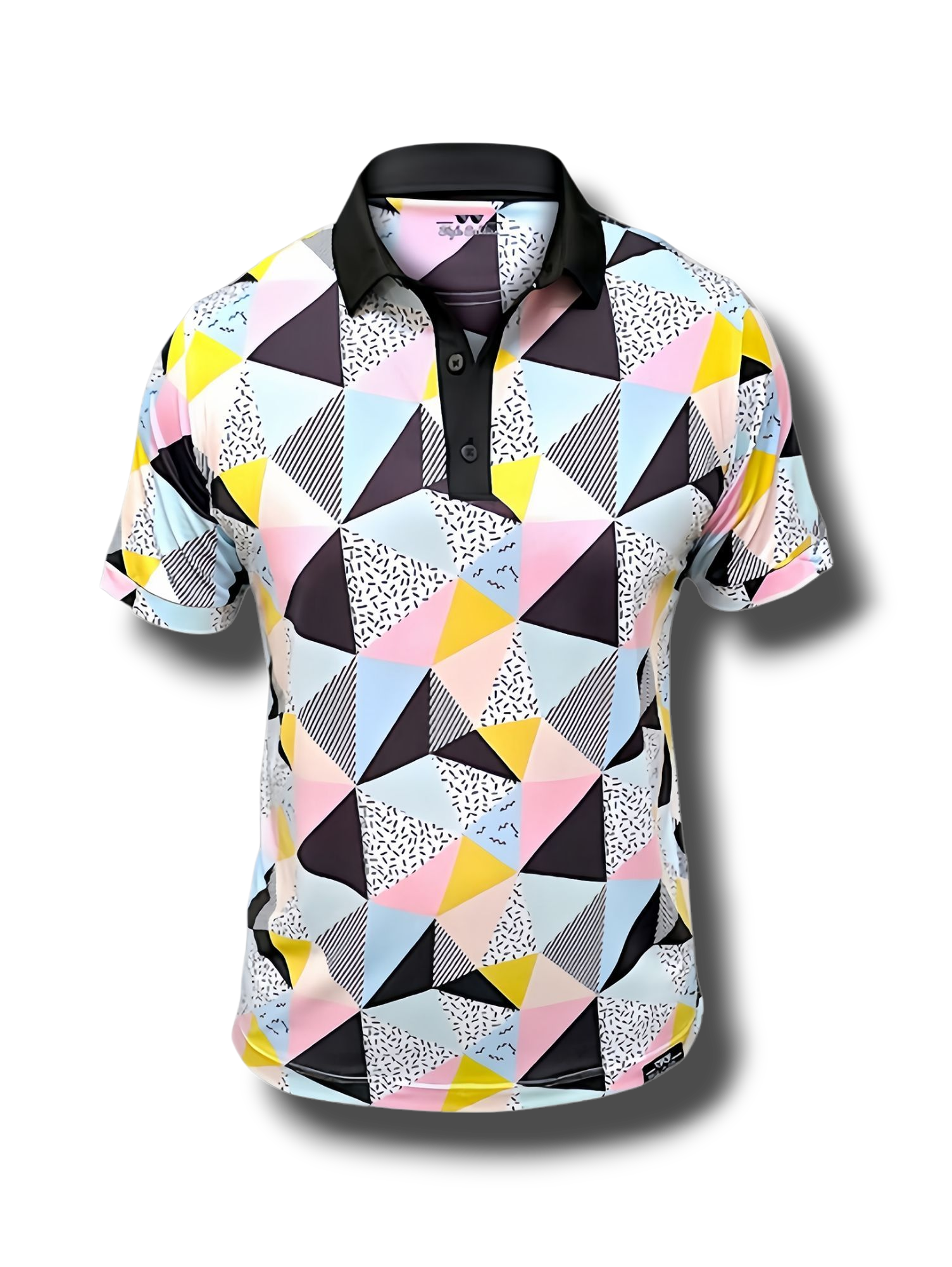 golf polo shirt with shapes and light colors and collat