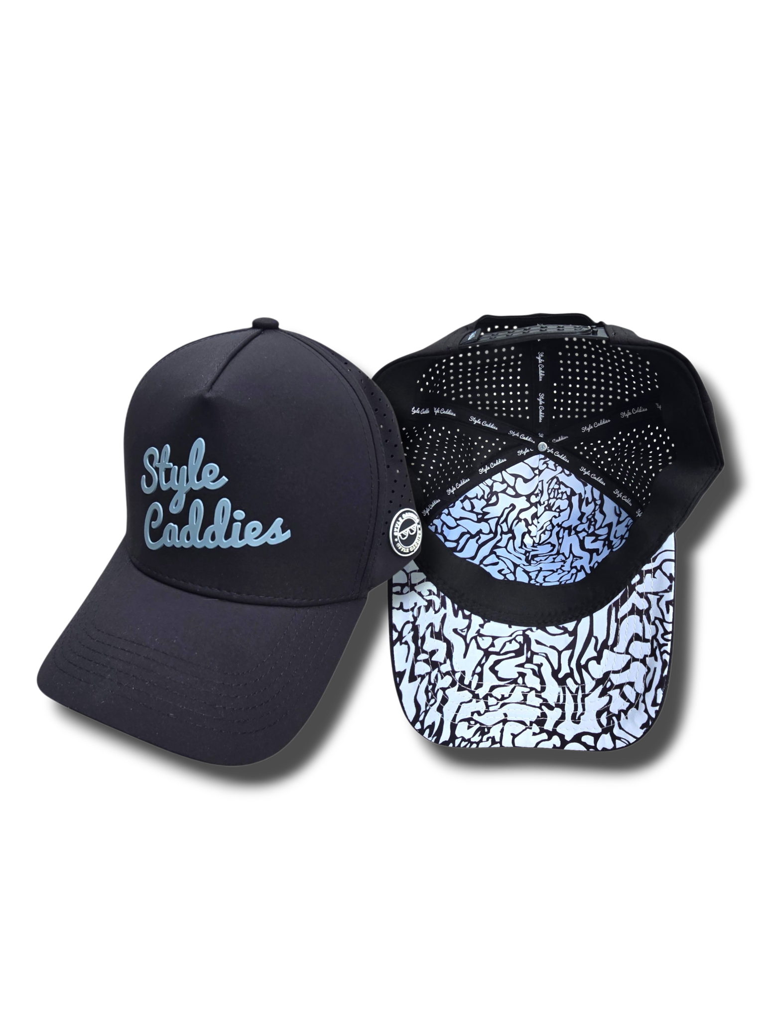 Black 5-panel Ultra Signature golf hat additional angle view