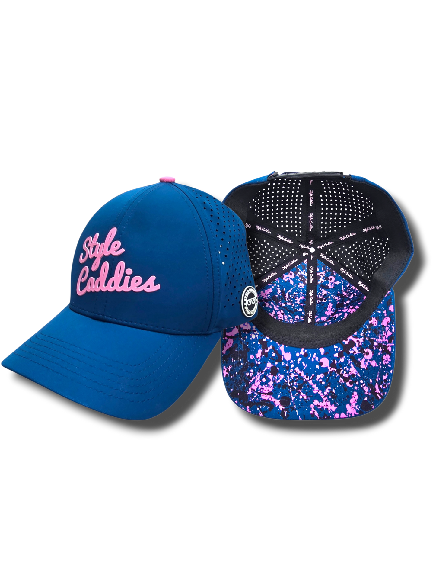 Blue 6-panel Ultra Signature Purpulator golf hat additional angle view