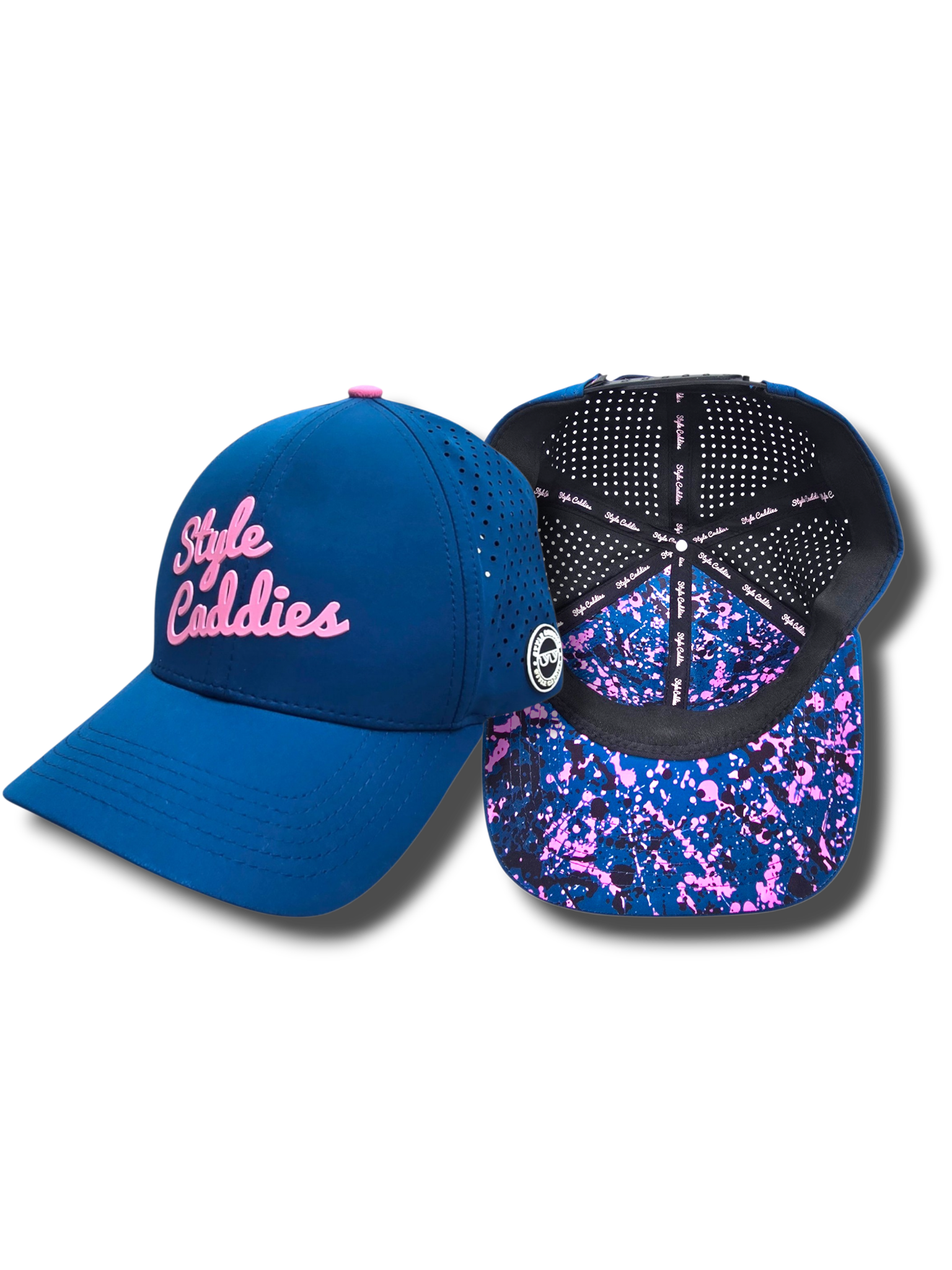 Blue 6-panel Ultra Signature Purpulator golf hat additional angle view