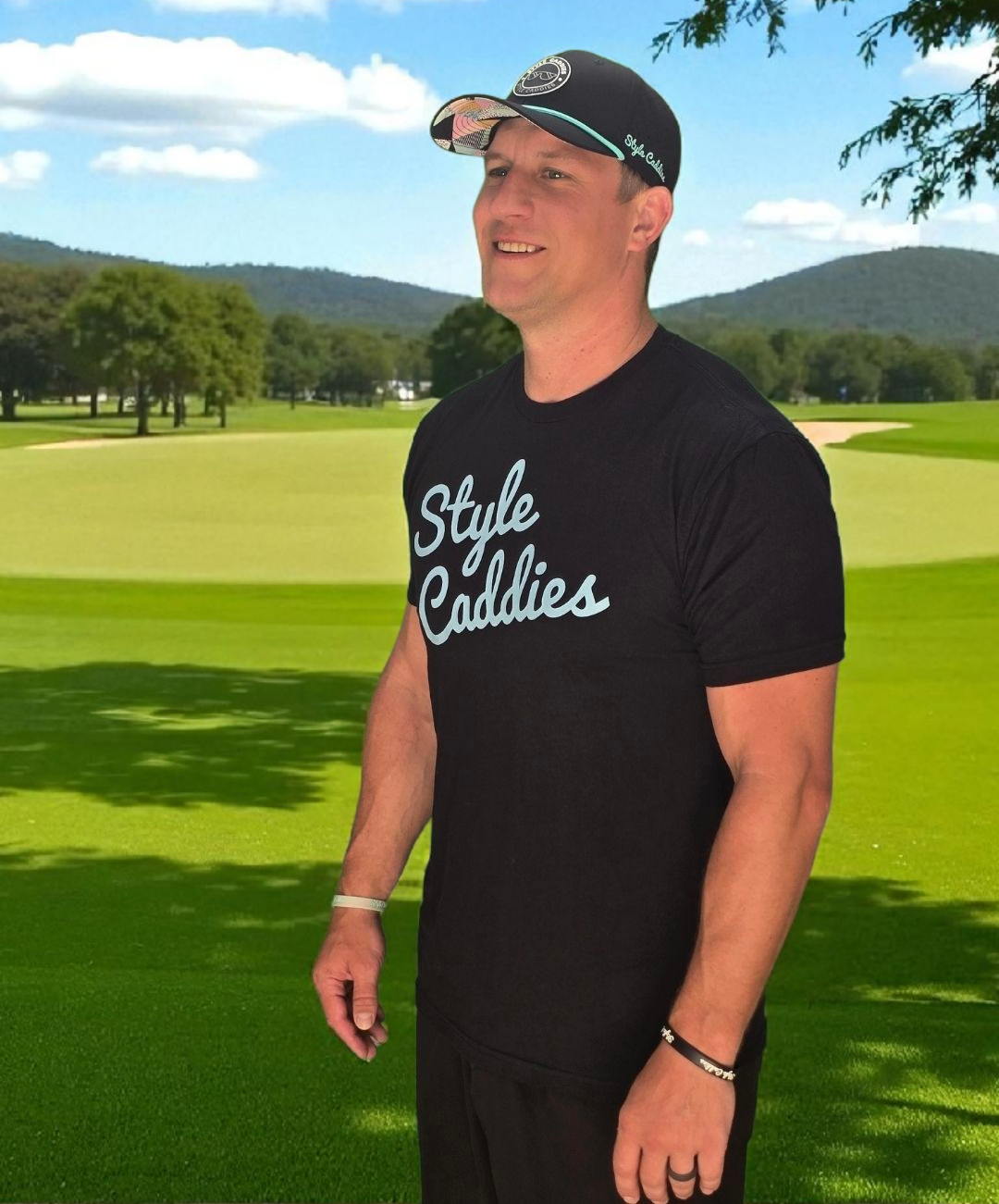 Style Caddies baby blue signature golf t-shirt product view