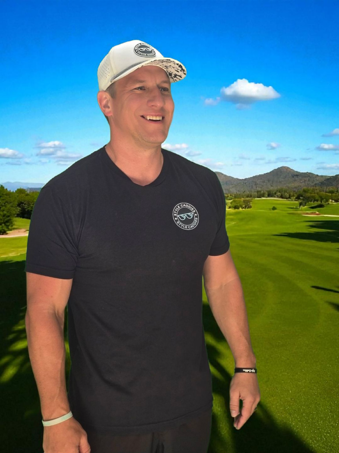 Style Caddies black Cleveland golf t-shirt product view