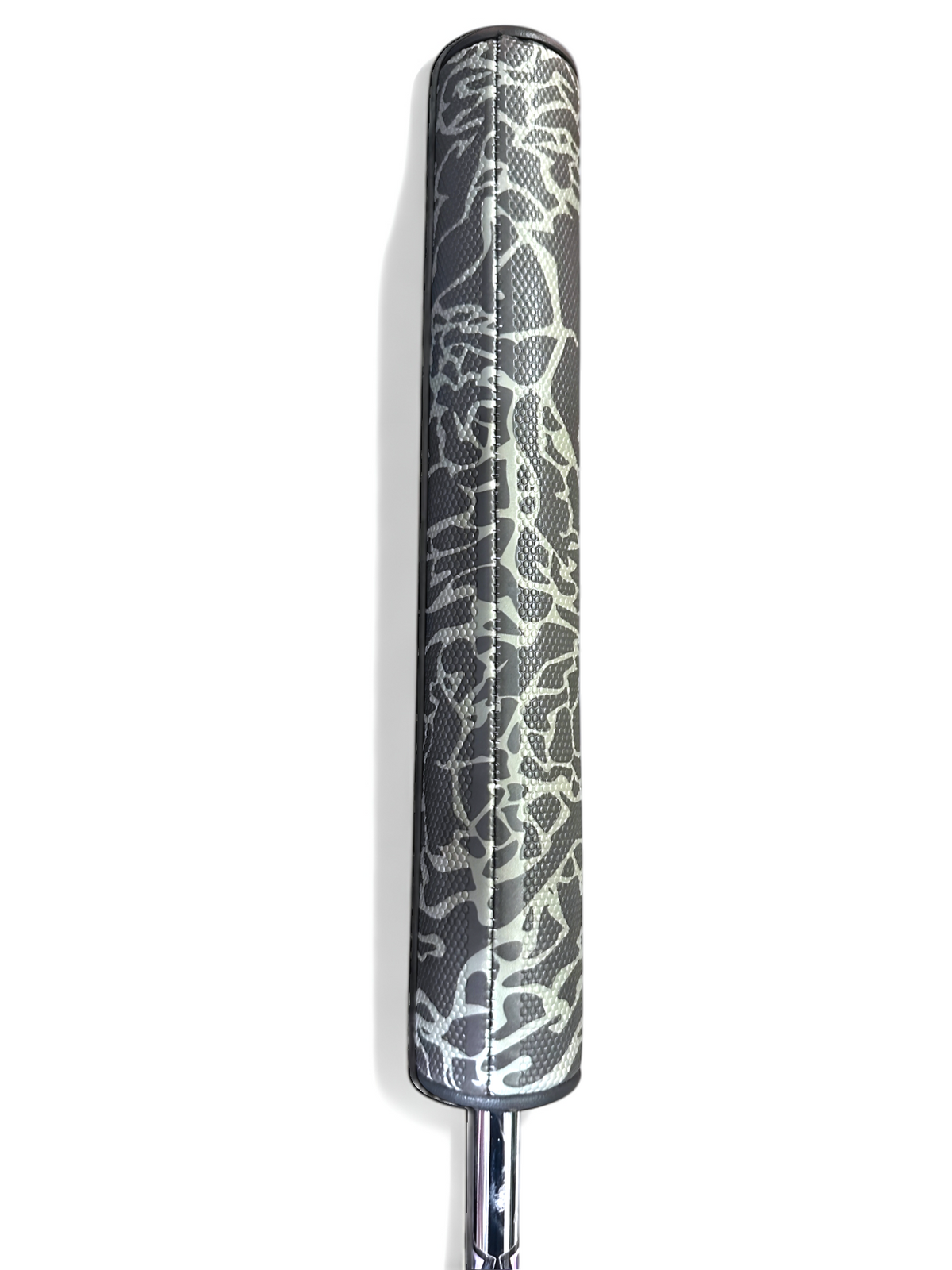 Black grey-green cement 5.0 oversized putter grip top view