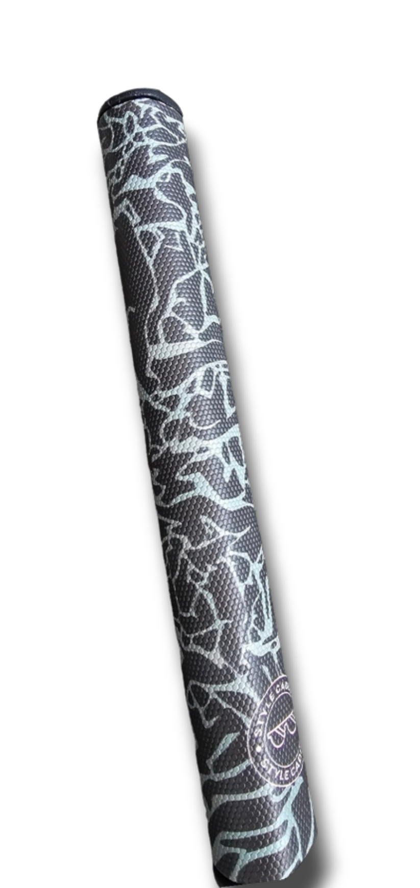 Black grey-green cement midsize jumbo putter grip side view
