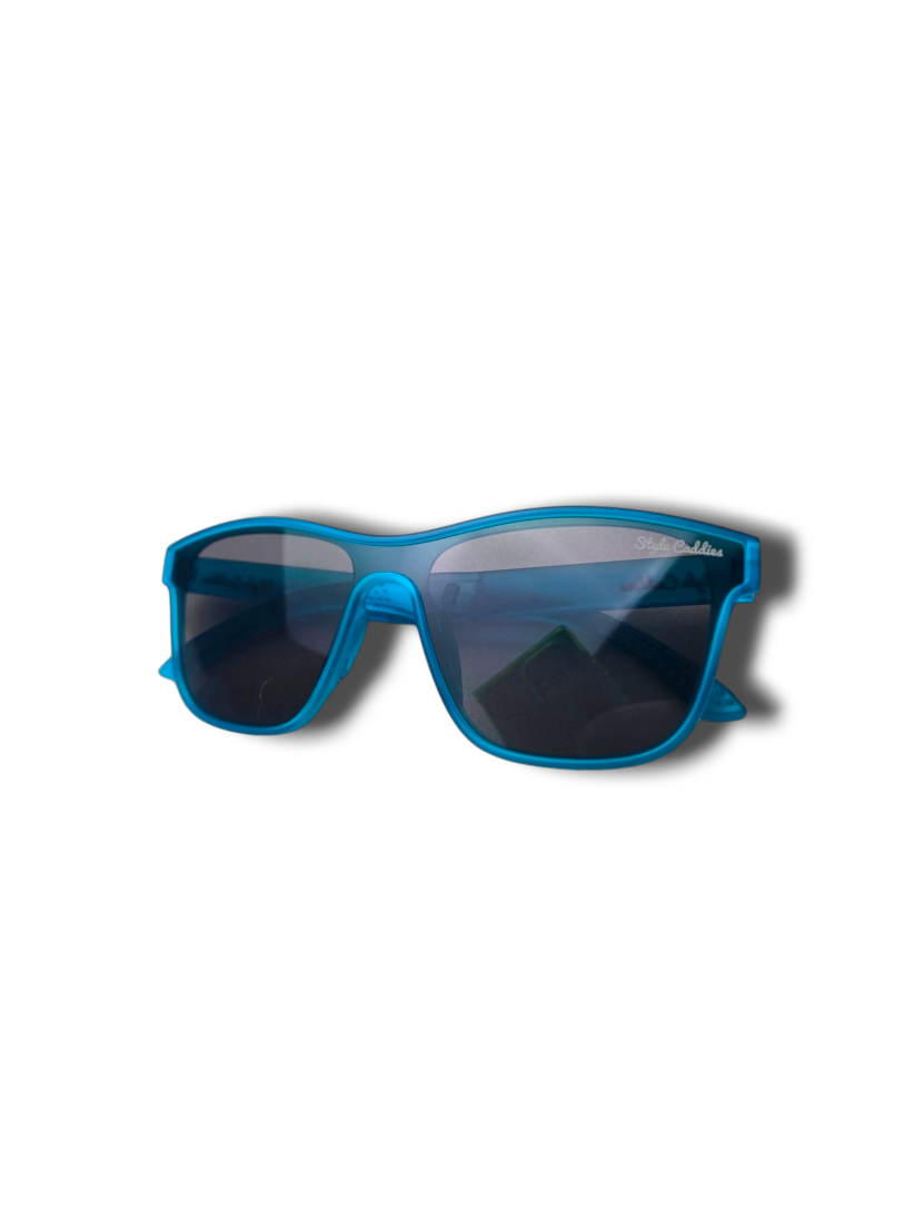 Style Caddies Blue Tude golf sunglasses close up