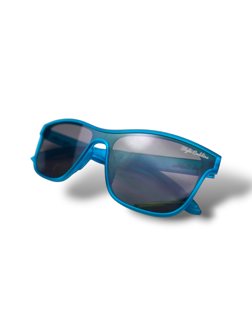 Blue sport sunglasses for golf lightweight frame