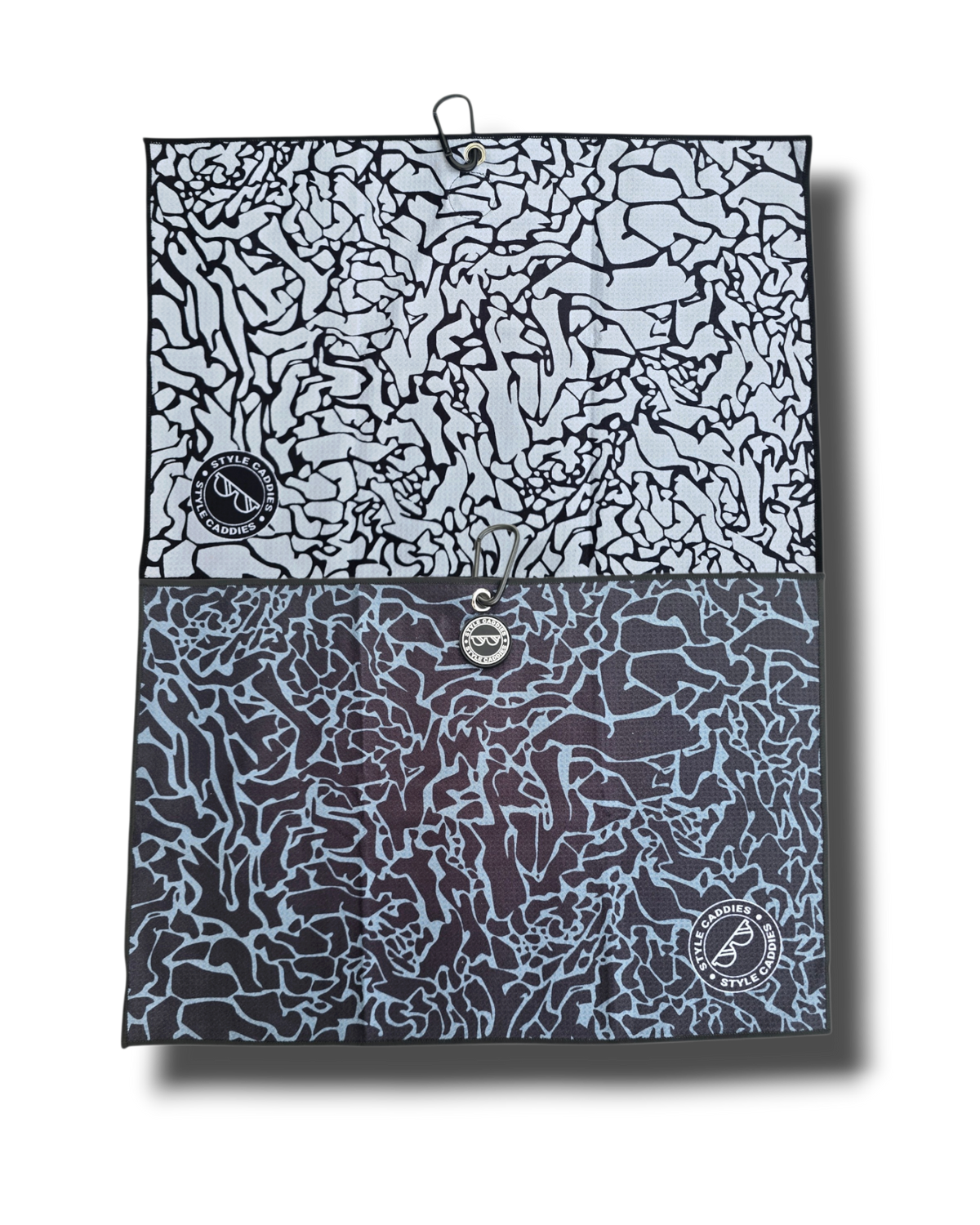 Cement magnetic golf towel reversible front view