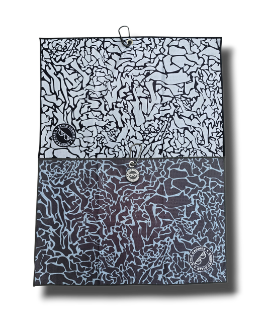 Cement magnetic golf towel reversible front view