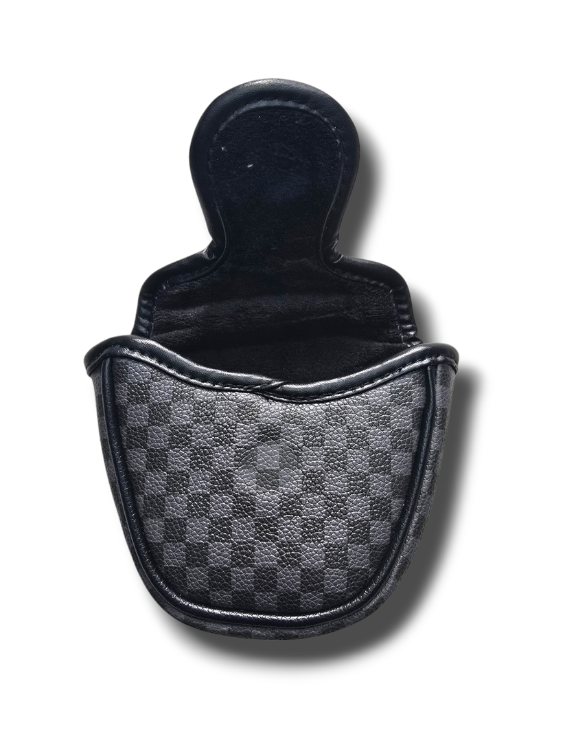 Checkers half-mallet magnetic golf headcover detail