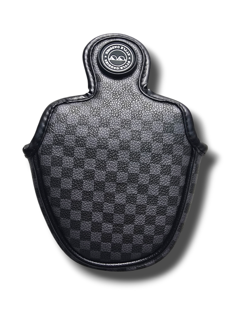 Checkers half-mallet putter cover side view