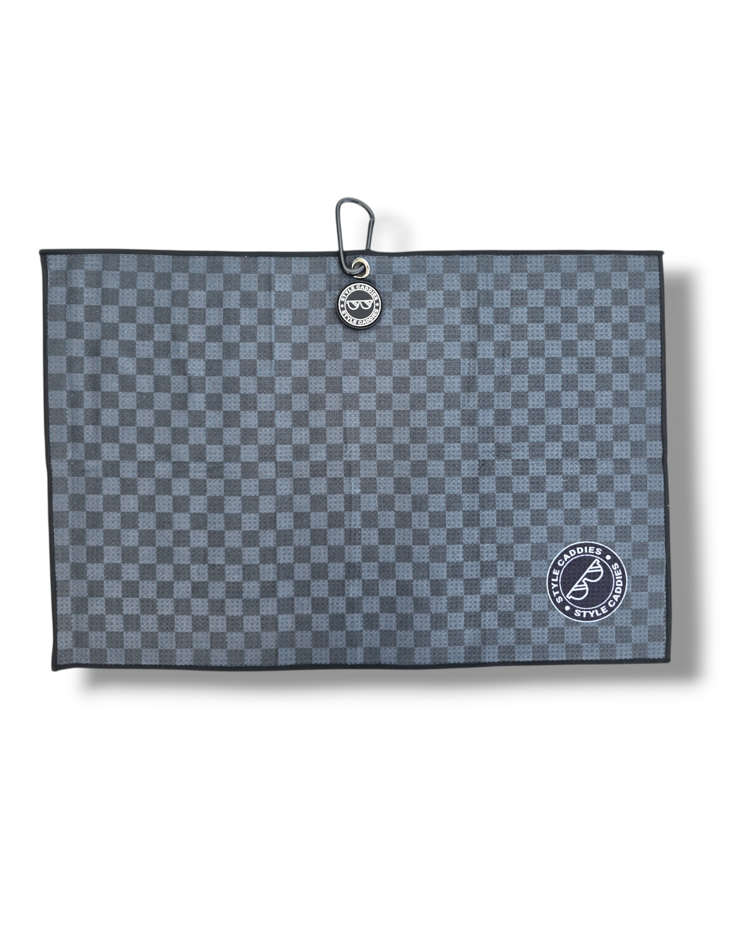 Checkers reversible golf towel close up detail