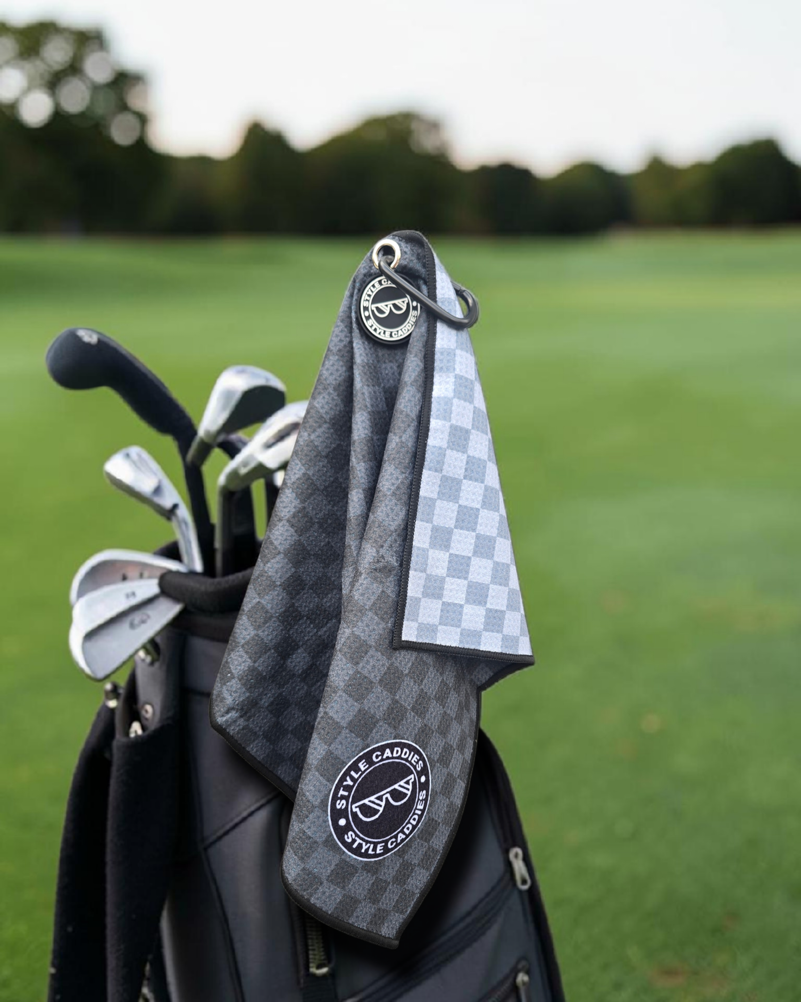 Checkers magnetic golf towel product view