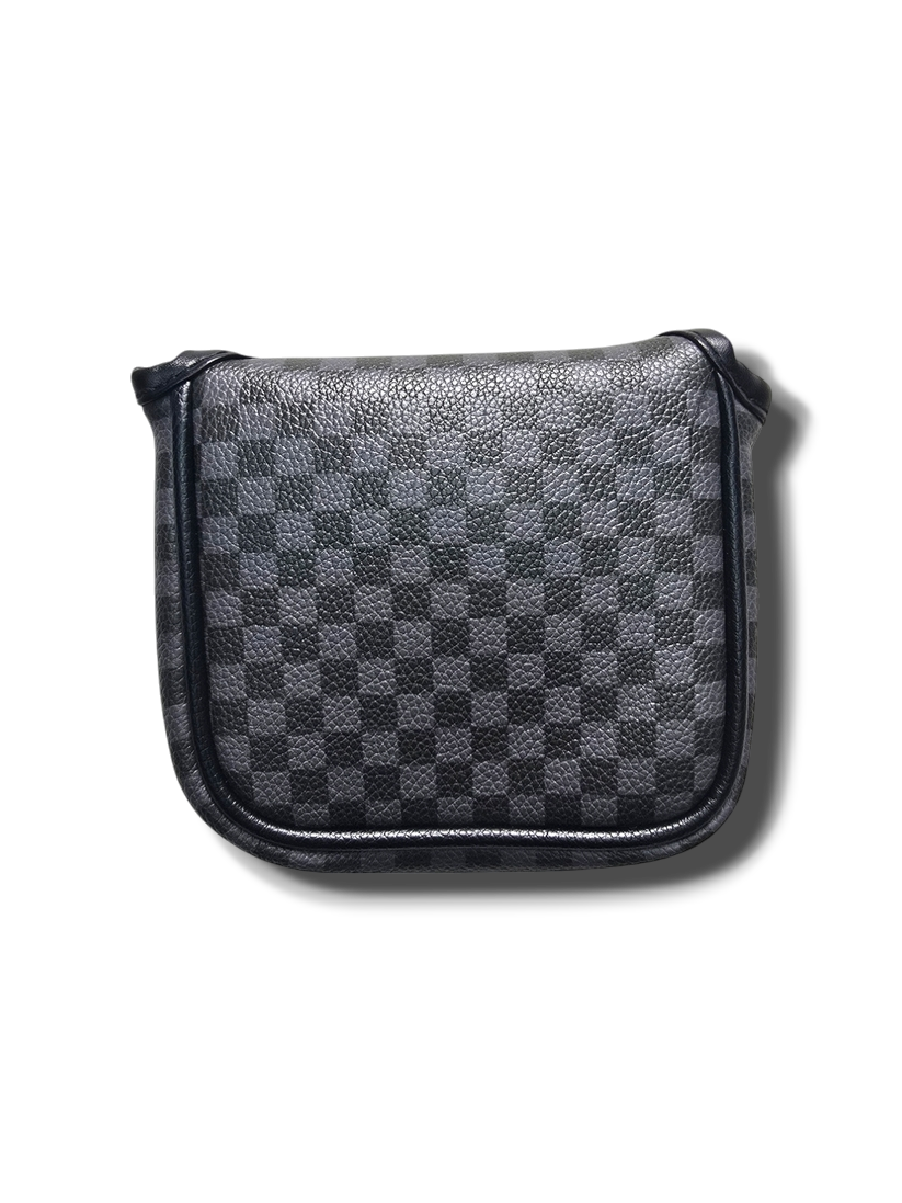 Checkers mallet magnetic golf headcover detail