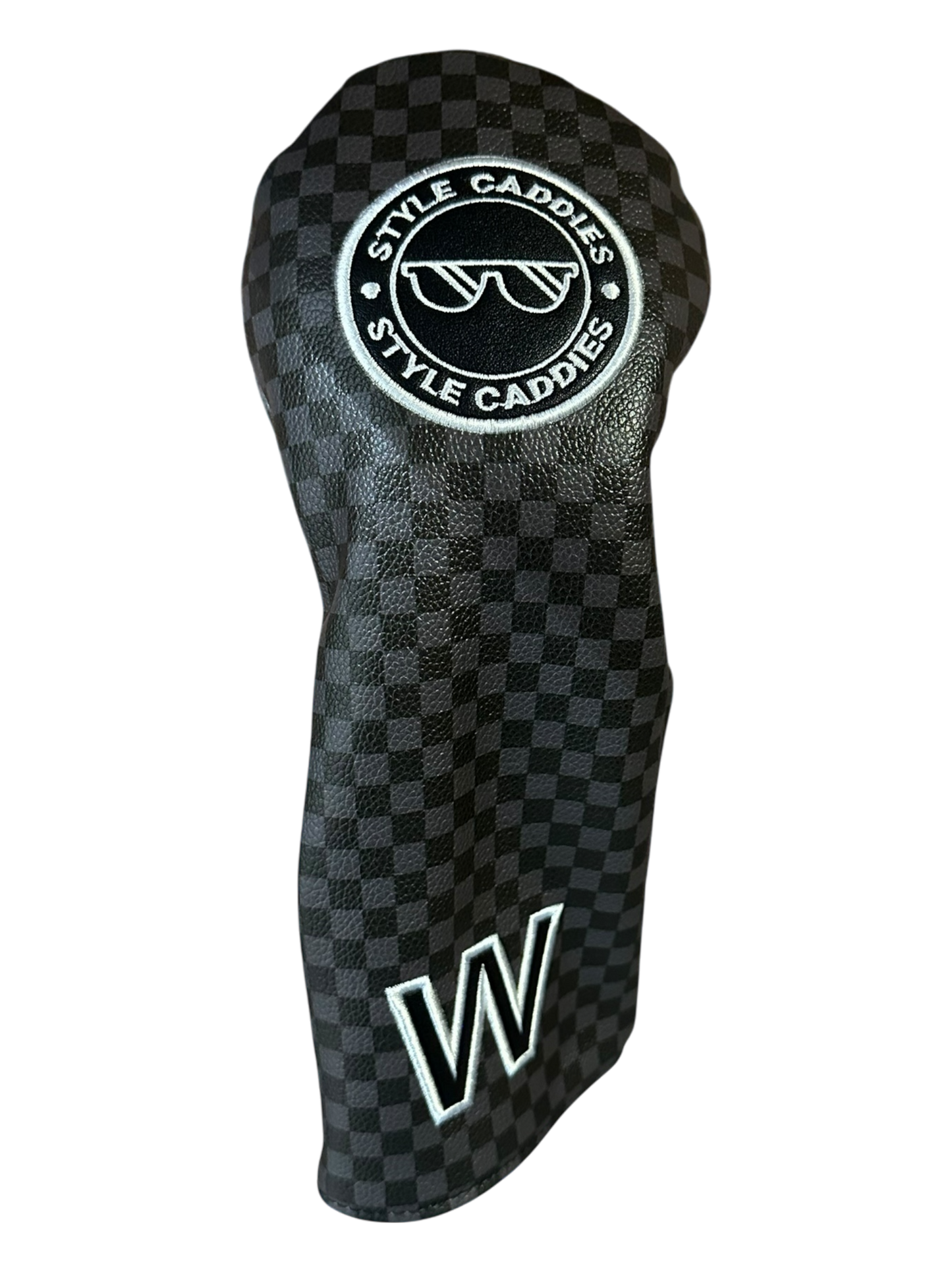 Checkers wood headcover on golf bag