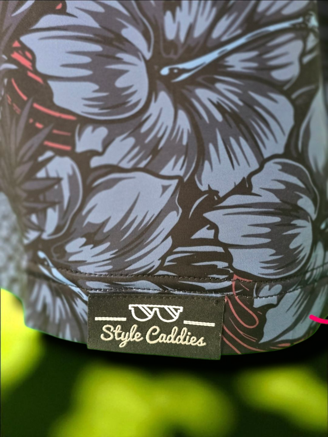 Style Caddies dark blooms golf polo lifestyle shot