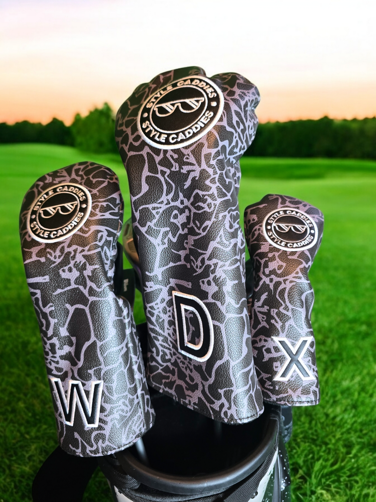 Dark cement driver headcover close up detail