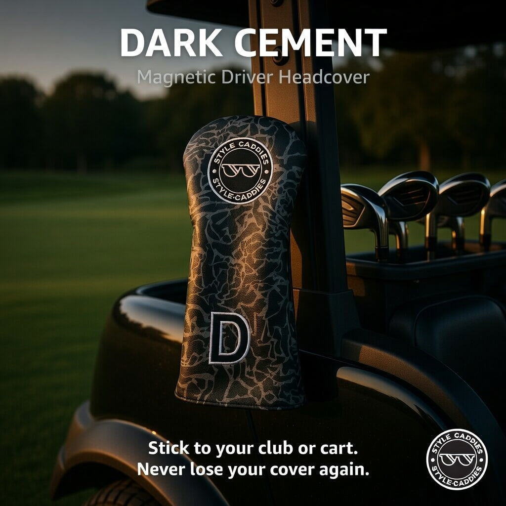 Dark cement driver headcover lifestyle shot
