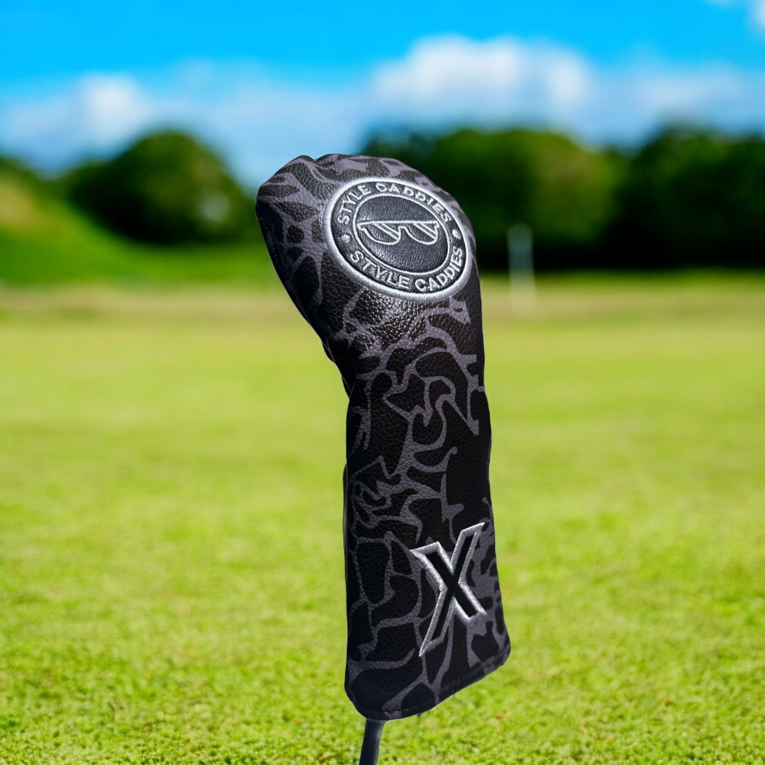 Dark cement magnetic hybrid headcover angle view