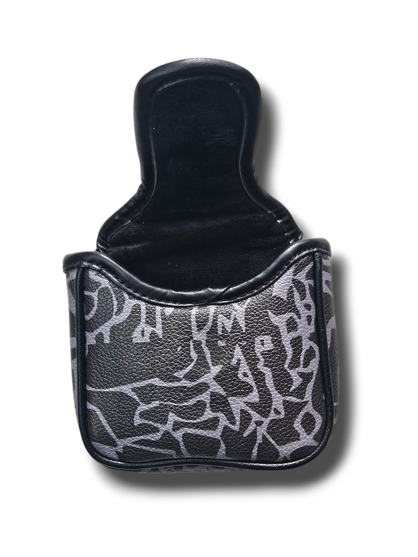 Dark cement mallet magnetic putter cover detail
