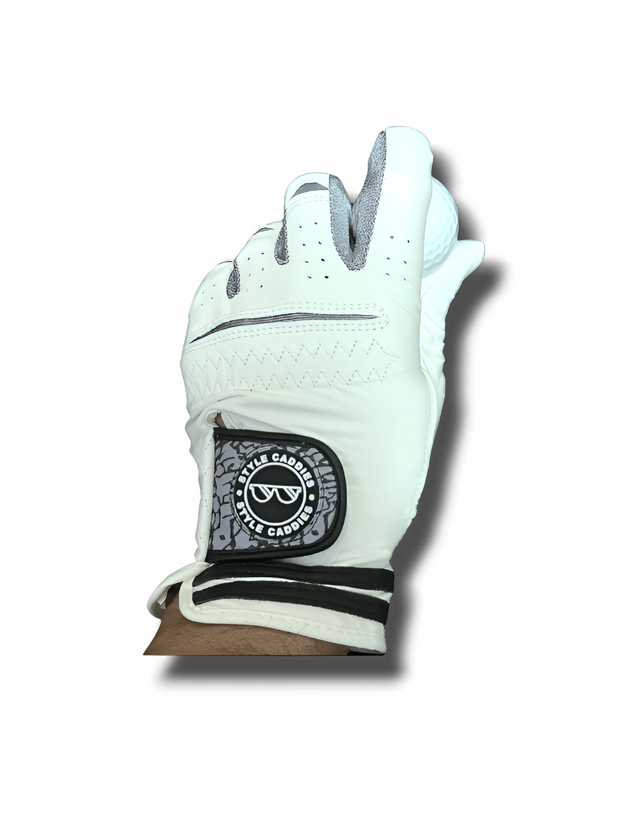 Elephant leather golf glove close up detail