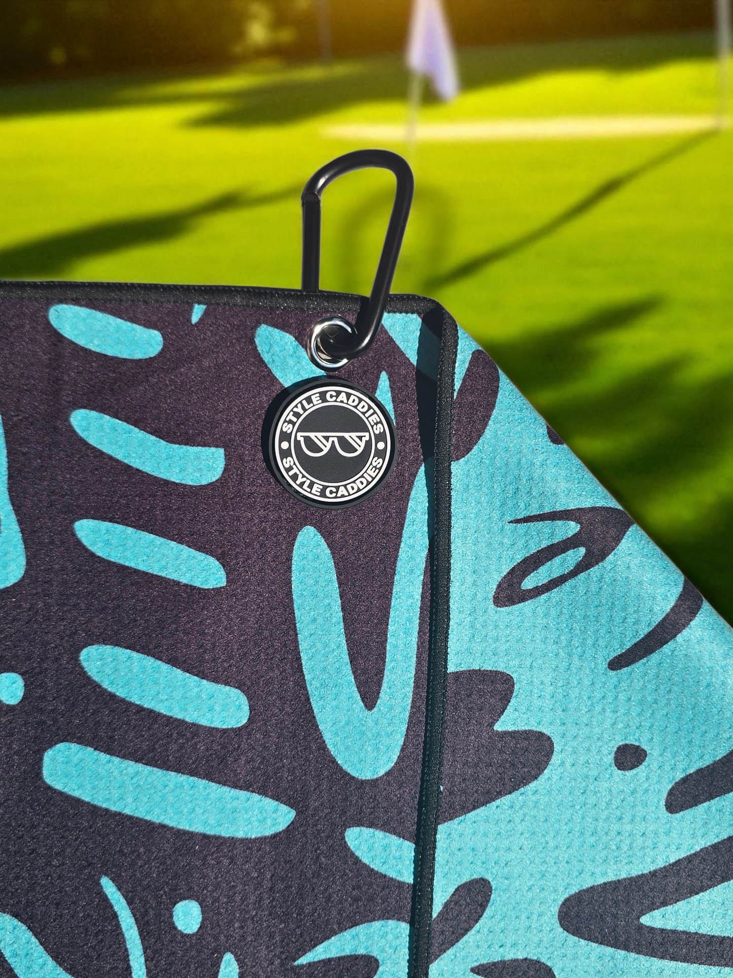 Style Caddies fairway graffiti golf towel lifestyle shot