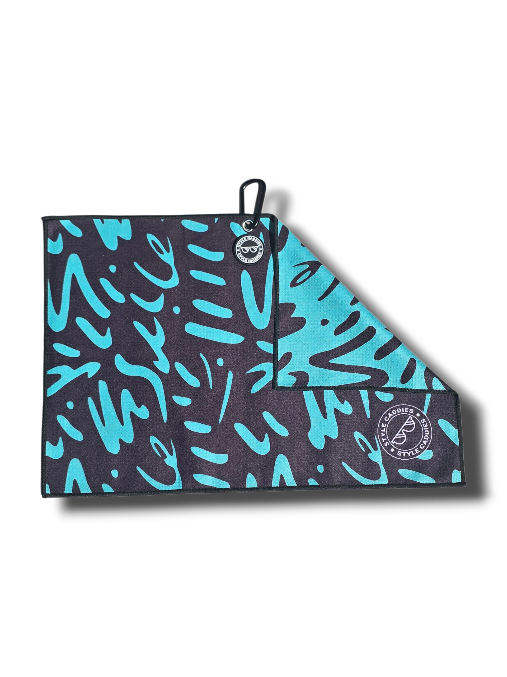 Fairway Graffiti magnetic golf towel hanging on golf bag