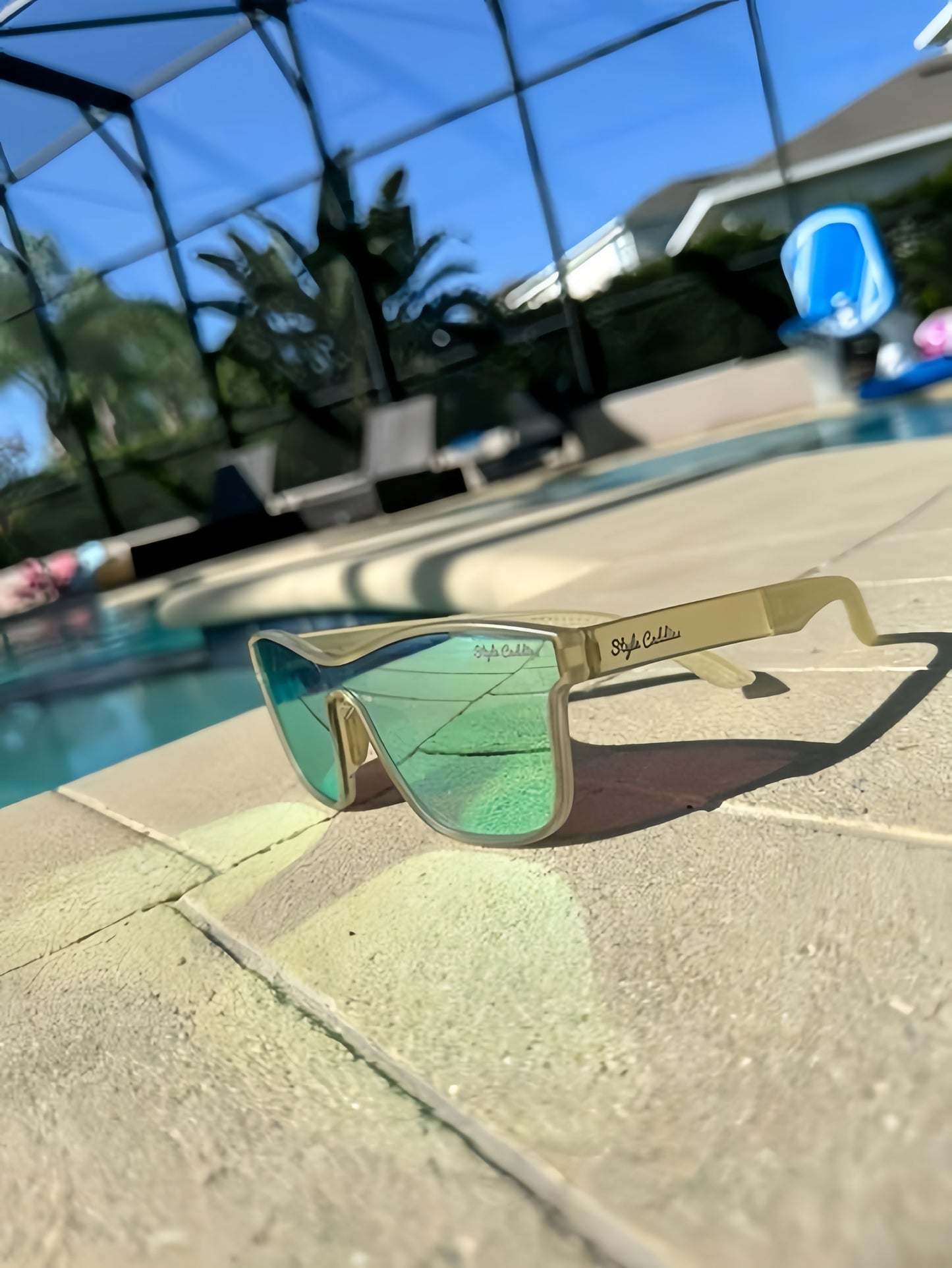Gold on gold golf sunglasses additional view