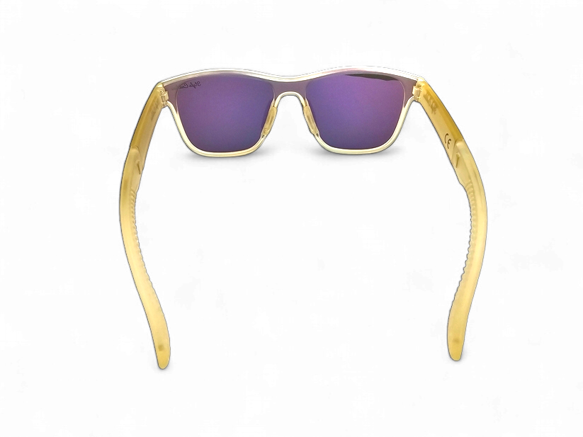 Gold sport sunglasses for golf lightweight frame