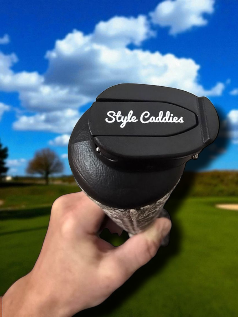 Style Caddies golf ball grabber attached to putter