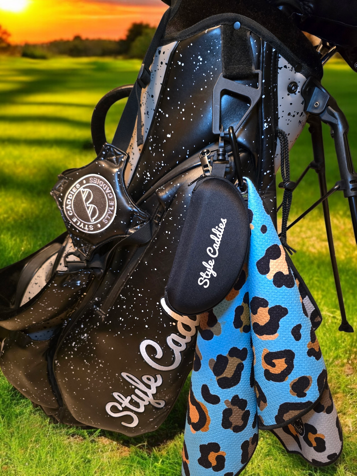 Style Caddies packaging pouch for golf sunglasses lifestyle detail