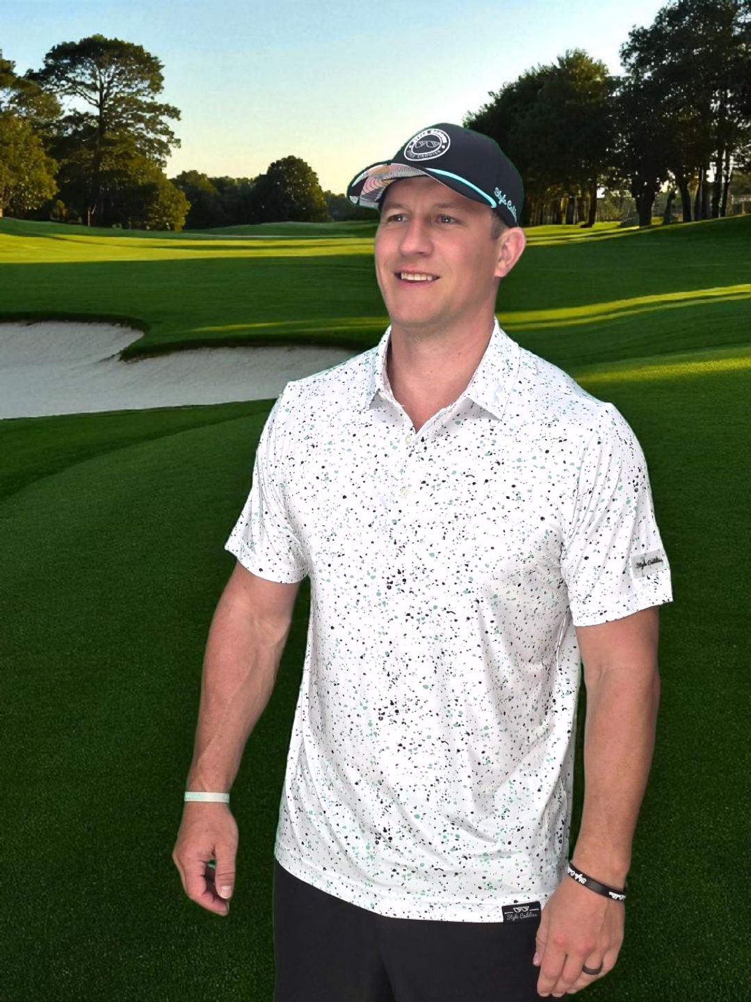 Hint of mint golf polo shirt angle view