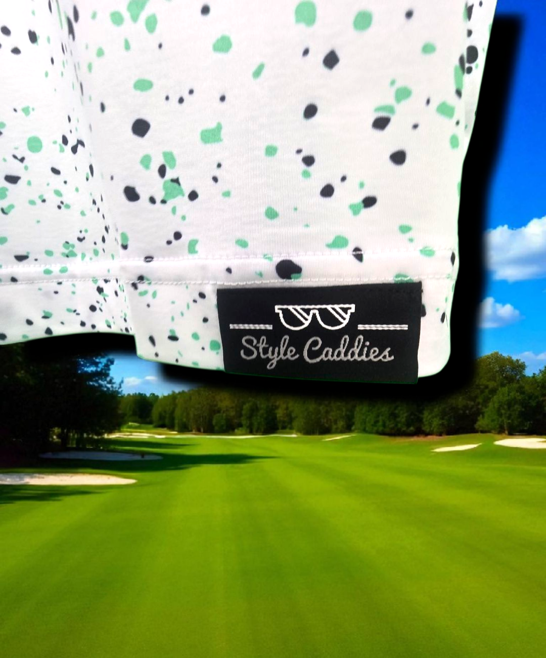 Style Caddies hint of mint golf polo lifestyle shot