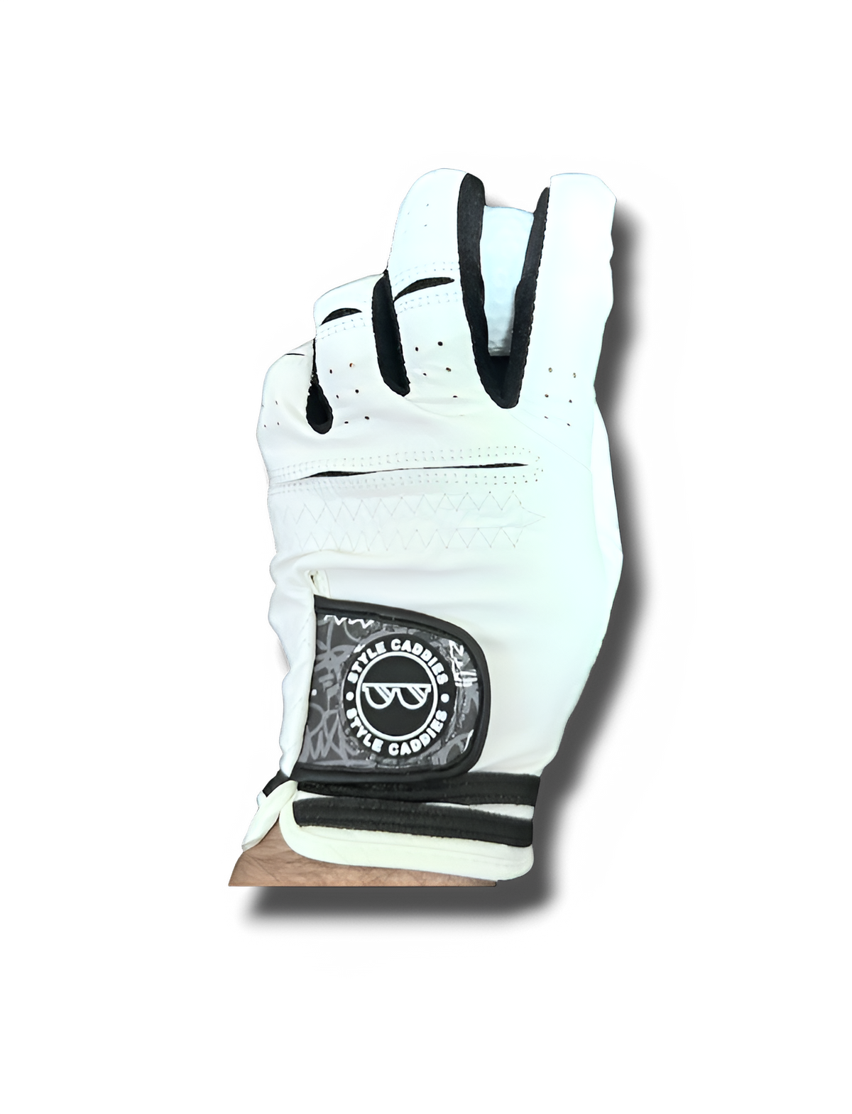 Hip hop leather golf glove back view