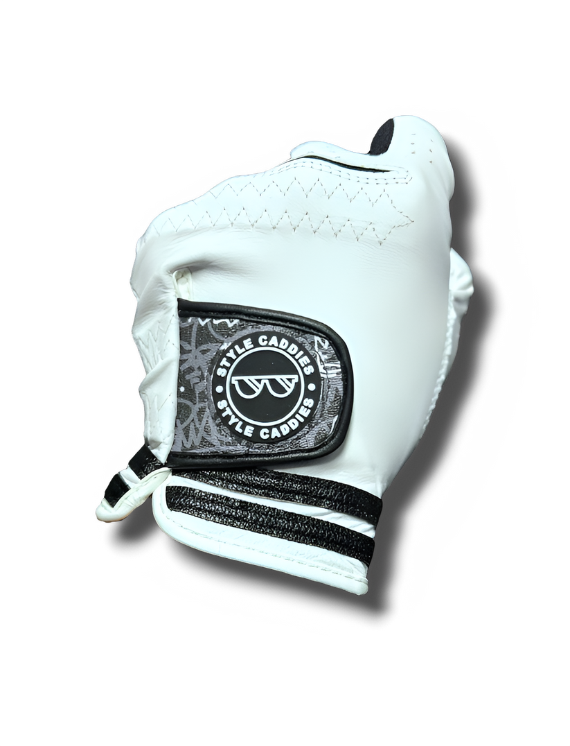 Hip hop leather golf glove side view