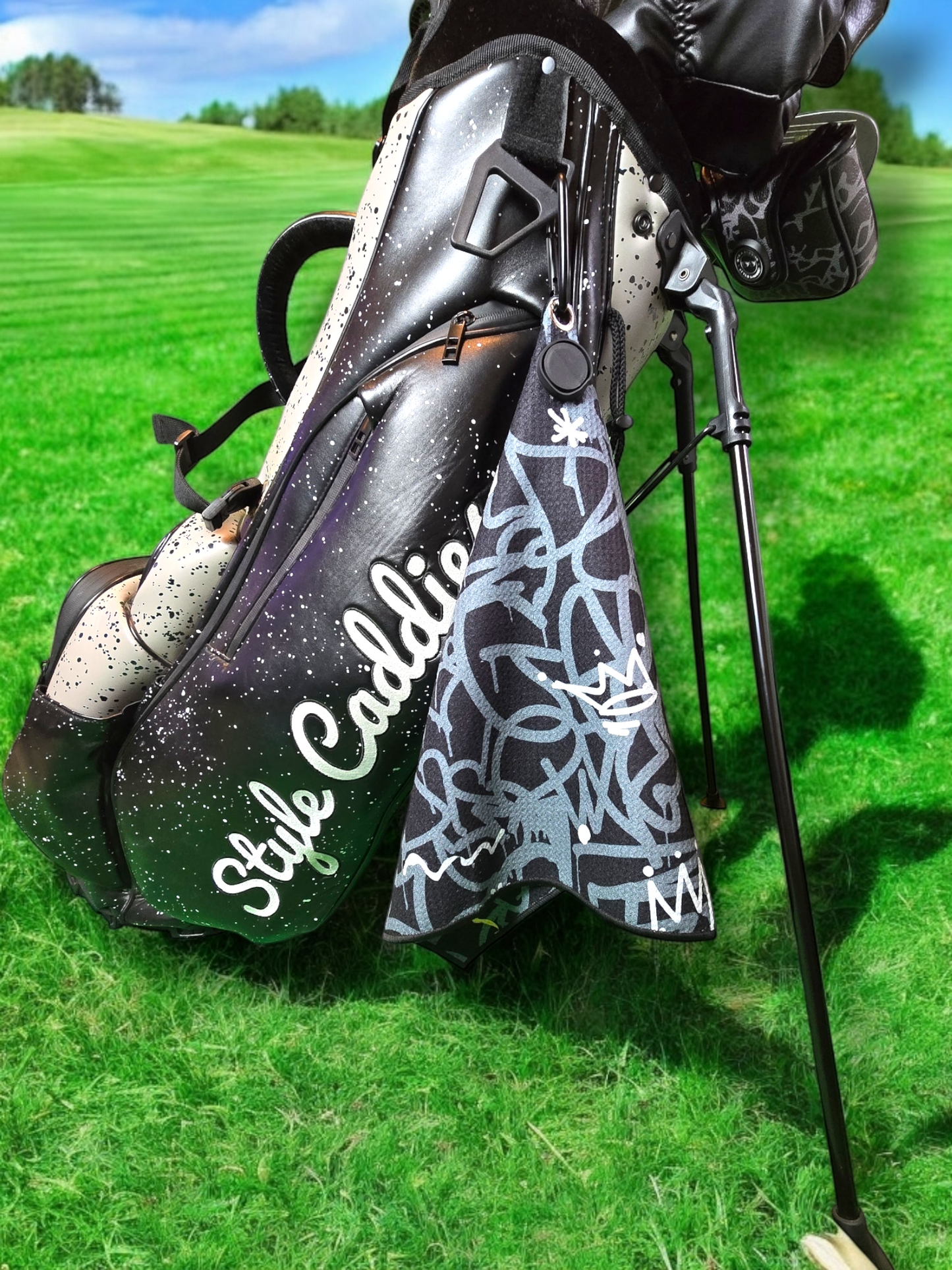 Hip Hop magnetic golf towel flat lay front